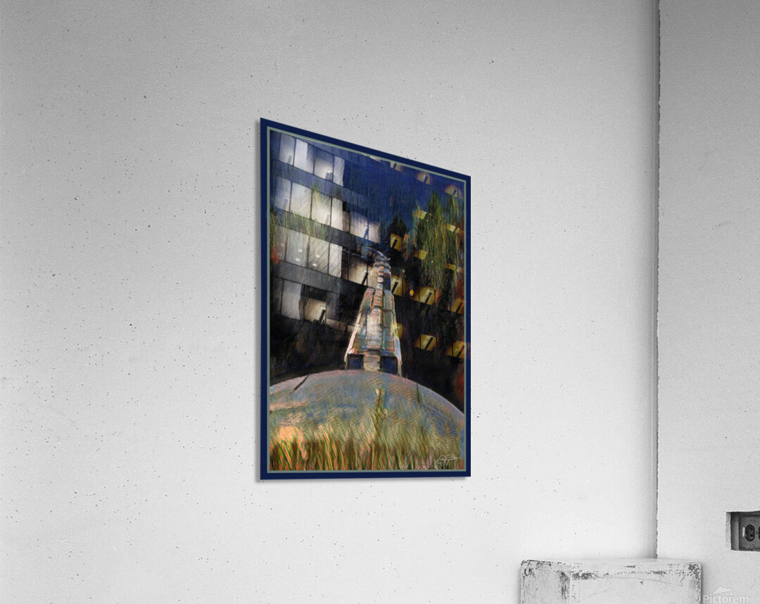 FREIGHT TRAIN AT NIGHT Acrylic Print