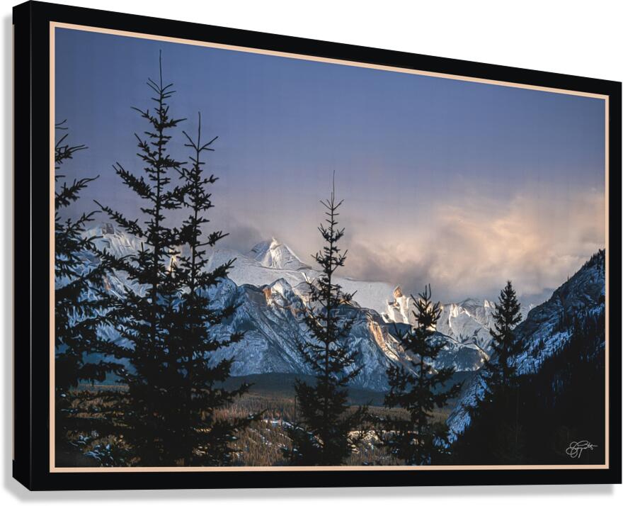 A WINTER SCENE IN THE ROCKIES Canvas Print