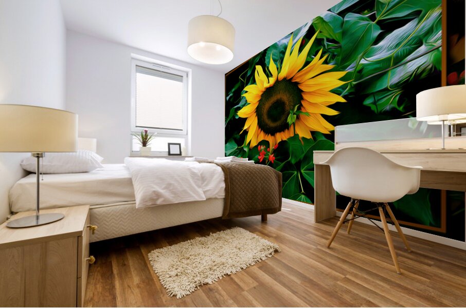 SUN FLOWER SCARLET RUNNERS Mural print