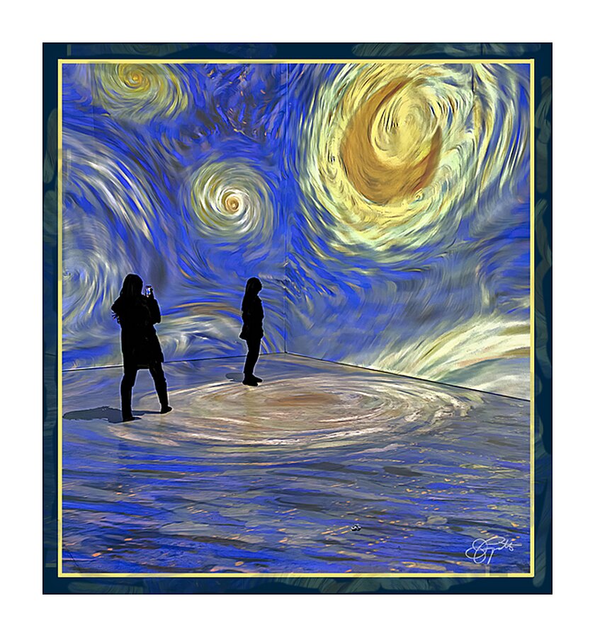 VAN GOGH STARRY NIGHT EXHIBIT Picture Frame print
