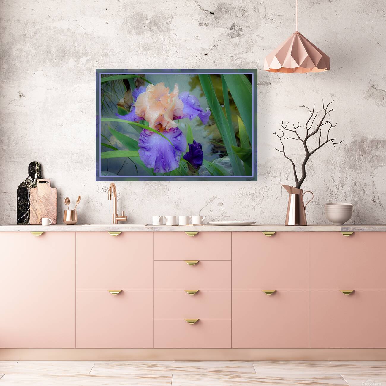 LIGHT PURPLE ORANGE IRIS Reproduction