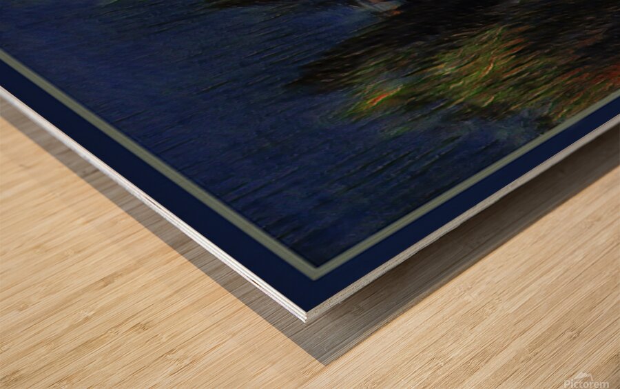 FREIGHT TRAIN AT NIGHT Wood print