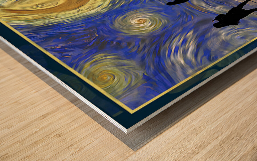 VAN GOGH STARRY NIGHT EXHIBIT Wood print